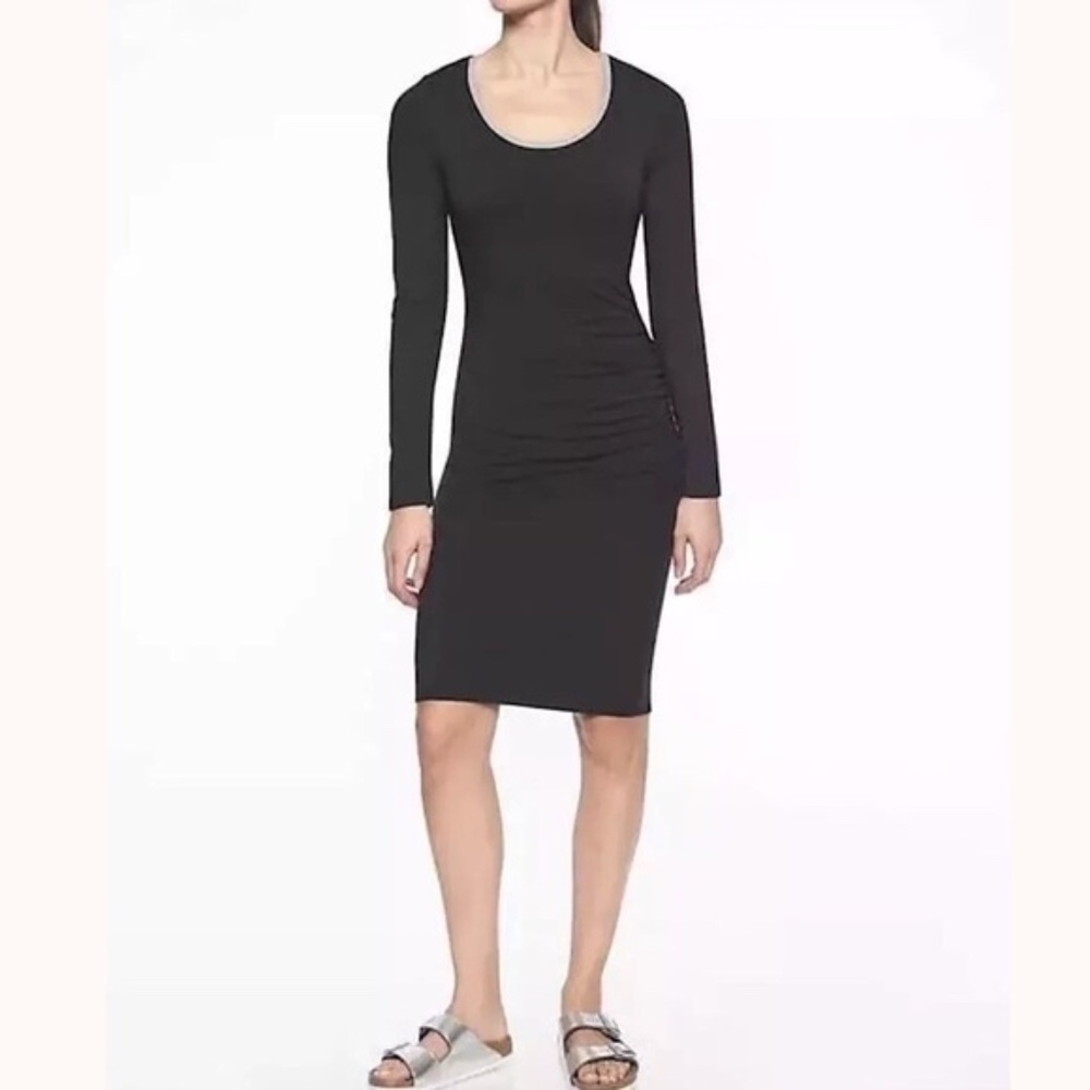 ATHLETA Carefree Long Sleeve Dress, Black